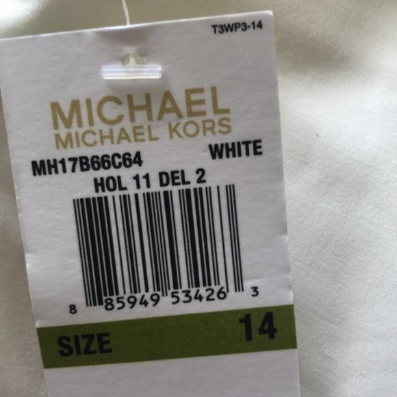 Michael Kors White Short Skirt w zip accents Size 14 - Picture 9 of 10
